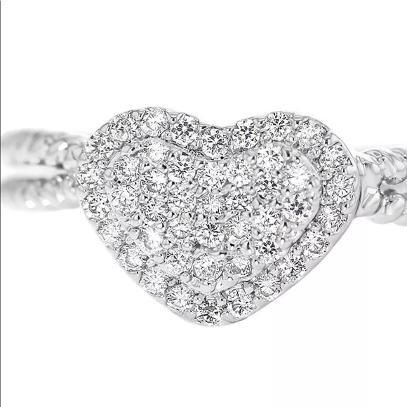 🆕Clear Crystal Sparkle Dazzle Heart Braided Ring - Picture 5 of 5